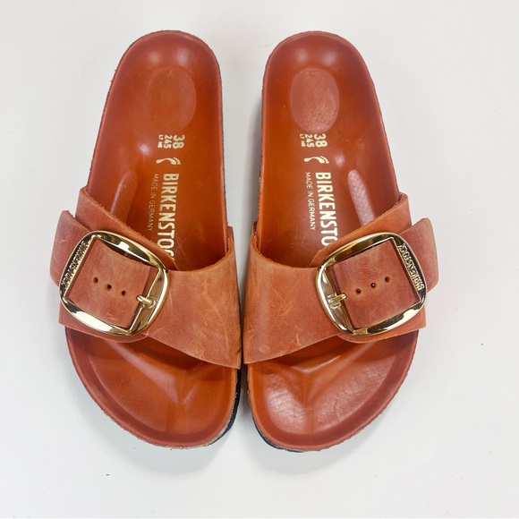 Birkenstock Madrid Big Buckle Oiled Leather Burnt Orange Size 38 - Picture 4 of 9